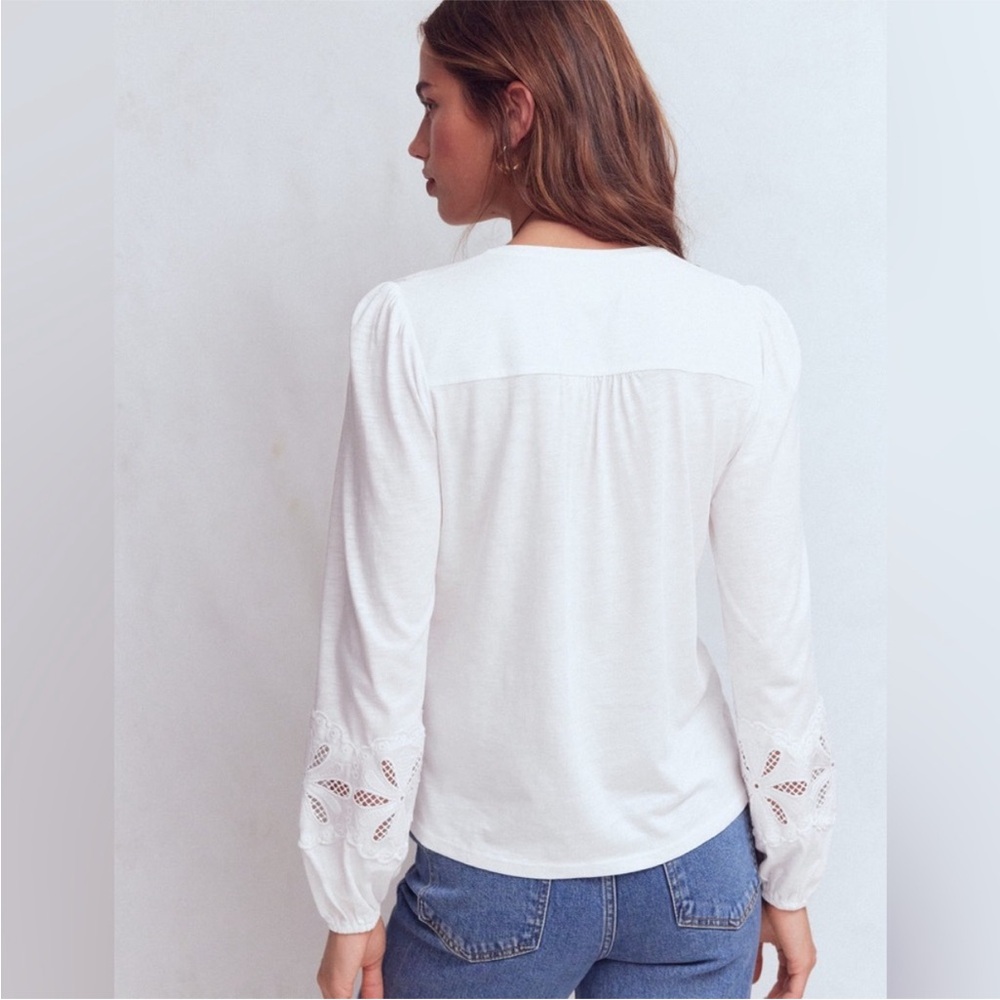 NWT Boden Scallop Cutwork Top in White - Picture 4 of 10